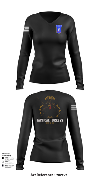 Womens Long Sleeve Vneck Shirt, OAS-X, Army, Teamtime, Team time, sublimation, custom sports apparel, team uniforms, spirit wear, spiritwear, sports uniforms, custom shirts, team store, custom team store, fundraiser sports, apparel fundraiser