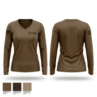 Womens Long Sleeve Vneck Shirt, Walsh county sheriff’s office, Police, Teamtime, Team time, sublimation, custom sports apparel, team uniforms, spirit wear, spiritwear, sports uniforms, custom shirts, team store, custom team store, fundraiser sports, apparel fundraiser