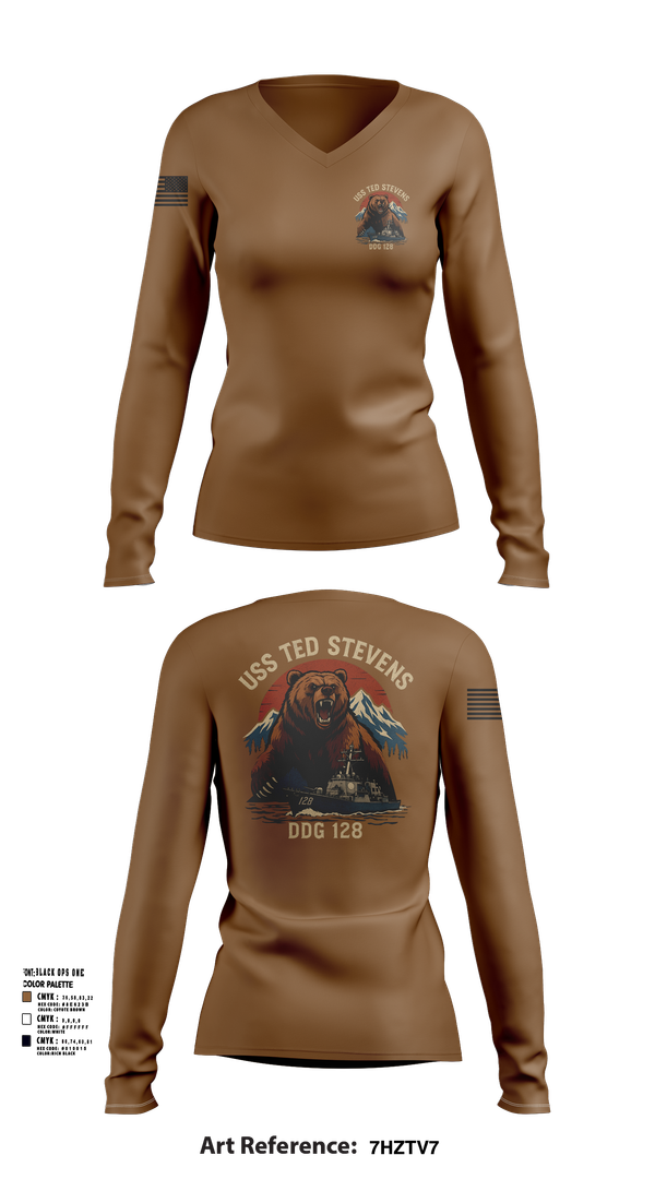 Womens Long Sleeve Vneck Shirt, TED STEVENS, , Teamtime, Team time, sublimation, custom sports apparel, team uniforms, spirit wear, spiritwear, sports uniforms, custom shirts, team store, custom team store, fundraiser sports, apparel fundraiser