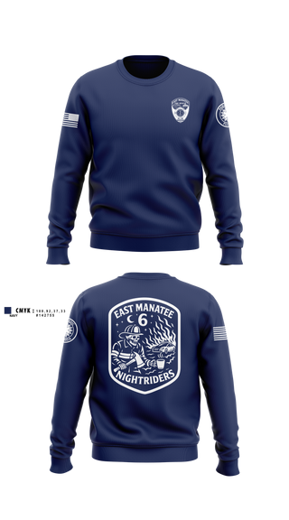 Crew Neck Sweatshirt, East Manatee, Fire Department, Teamtime, Team time, sublimation, custom sports apparel, team uniforms, spirit wear, spiritwear, sports uniforms, custom shirts, team store, custom team store, fundraiser sports, apparel fundraiser