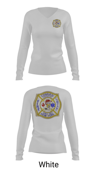 Womens Long Sleeve Vneck Shirt, Canaan Protective Fire Company, Fire Department, Teamtime, Team time, sublimation, custom sports apparel, team uniforms, spirit wear, spiritwear, sports uniforms, custom shirts, team store, custom team store, fundraiser sports, apparel fundraiser