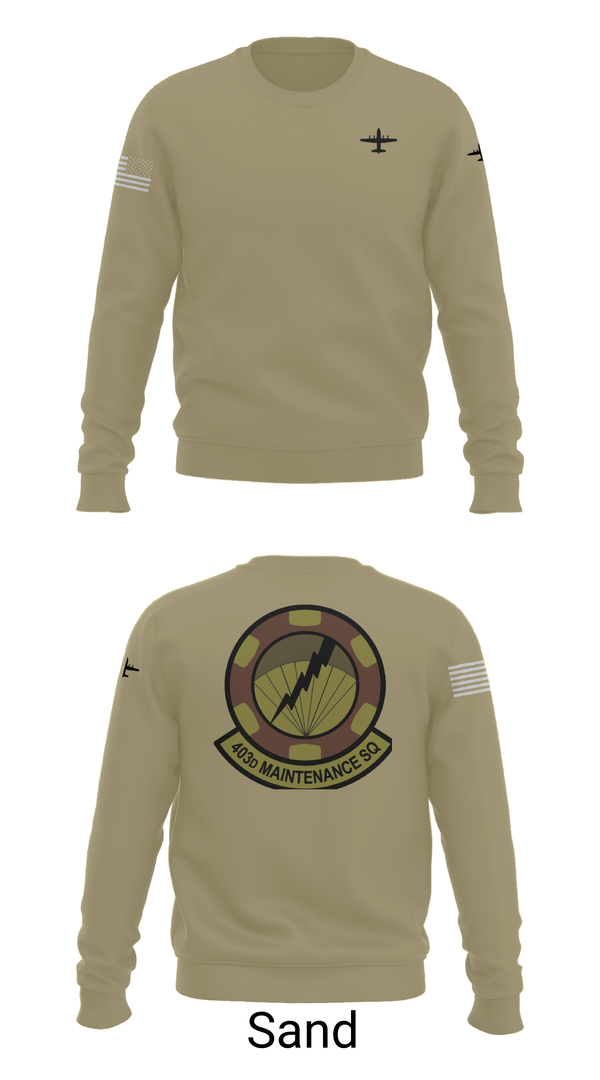 Crew Neck Sweatshirt, 403 Maintenance Sqd, Air Force, Teamtime, Team time, sublimation, custom sports apparel, team uniforms, spirit wear, spiritwear, sports uniforms, custom shirts, team store, custom team store, fundraiser sports, apparel fundraiser