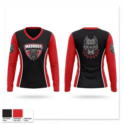 Fairview Heights Mad Dogs 91756526 Women's Long Sleeve V-neck Shirt - 1