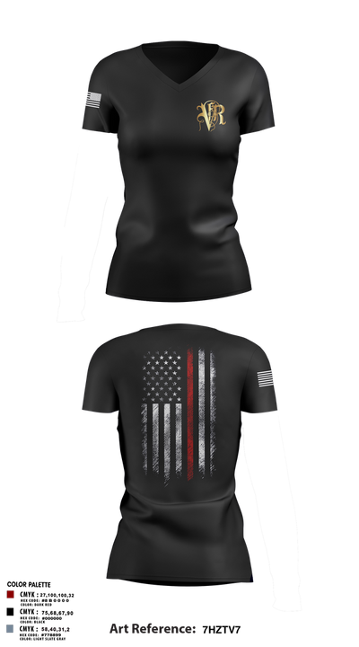 Venice Fire 82961861 Women's Short Sleeve V-neck Shirt - 3