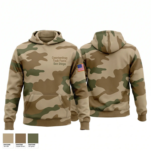 Hoodie, Counterdrug Task Force - San Diego, Army, Teamtime, Team time, sublimation, custom sports apparel, team uniforms, spirit wear, spiritwear, sports uniforms, custom shirts, team store, custom team store, fundraiser sports, apparel fundraiser