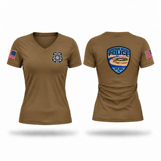 Womens Short Sleeve Vneck Shirt, Surfside Beach Tx, Police, Police, Teamtime, Team time, sublimation, custom sports apparel, team uniforms, spirit wear, spiritwear, sports uniforms, custom shirts, team store, custom team store, fundraiser sports, apparel fundraiser