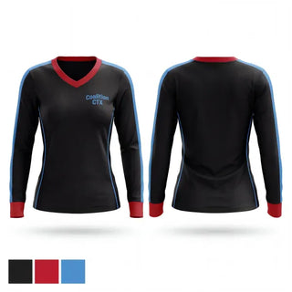 Womens Long Sleeve Vneck Shirt, Coalition CTX, Softball, Teamtime, Team time, sublimation, custom sports apparel, team uniforms, spirit wear, spiritwear, sports uniforms, custom shirts, team store, custom team store, fundraiser sports, apparel fundraiser
