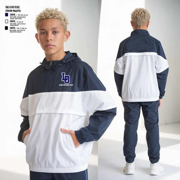 Windbreaker, Lake Oswego Golf, Golf, Teamtime, Team time, sublimation, custom sports apparel, team uniforms, spirit wear, spiritwear, sports uniforms, custom shirts, team store, custom team store, fundraiser sports, apparel fundraiser