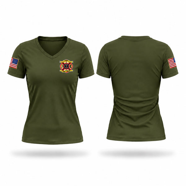 Womens Short Sleeve Vneck Shirt, Terry Volunteer Fire Department, Fire Department, Teamtime, Team time, sublimation, custom sports apparel, team uniforms, spirit wear, spiritwear, sports uniforms, custom shirts, team store, custom team store, fundraiser sports, apparel fundraiser
