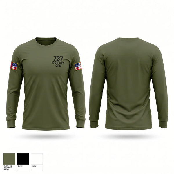 Long Sleeve Performance Shirt, 737 convoy ops, Army, Teamtime, Team time, sublimation, custom sports apparel, team uniforms, spirit wear, spiritwear, sports uniforms, custom shirts, team store, custom team store, fundraiser sports, apparel fundraiser
