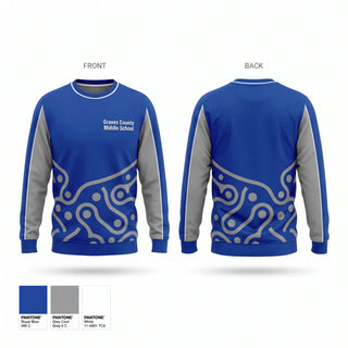 Crew Neck Sweatshirt, Graves County Middle School, Cheer, Teamtime, Team time, sublimation, custom sports apparel, team uniforms, spirit wear, spiritwear, sports uniforms, custom shirts, team store, custom team store, fundraiser sports, apparel fundraiser