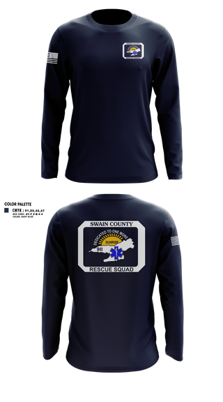 Long Sleeve Performance Shirt, Swain county rescue squad, EMS/EMT, Teamtime, Team time, sublimation, custom sports apparel, team uniforms, spirit wear, spiritwear, sports uniforms, custom shirts, team store, custom team store, fundraiser sports, apparel fundraiser
