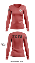 Fairfield County Fire Service 95108928 Women's Long Sleeve V-neck Shirt - 103