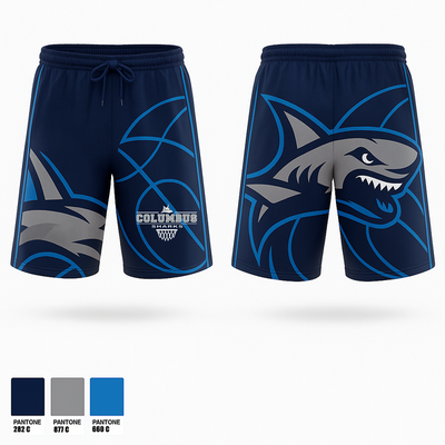 Columbus Sharks 16350057 Athletic Shorts With Pockets - 1