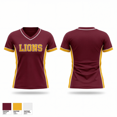 Lions 33775811 Women's Short Sleeve V-neck Shirt - 1
