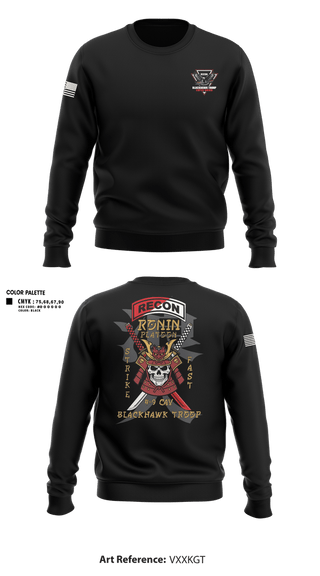 Crew Neck Sweatshirt, 4-9 CAV, RONIN PLATOON, Army, Teamtime, Team time, sublimation, custom sports apparel, team uniforms, spirit wear, spiritwear, sports uniforms, custom shirts, team store, custom team store, fundraiser sports, apparel fundraiser