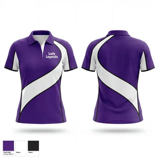 Short Sleeve Performance Polo, Lady Legends, Women's Basketball, Teamtime, Team time, sublimation, custom sports apparel, team uniforms, spirit wear, spiritwear, sports uniforms, custom shirts, team store, custom team store, fundraiser sports, apparel fundraiser