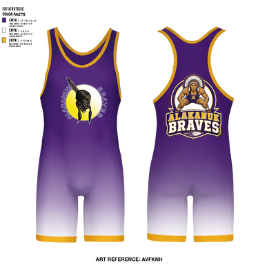 Alakanuk Braves Wrestling Singlet - 5