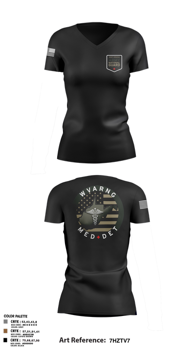 WV ARNG Med Det 75536426 Women's Short Sleeve V-neck Shirt - 3