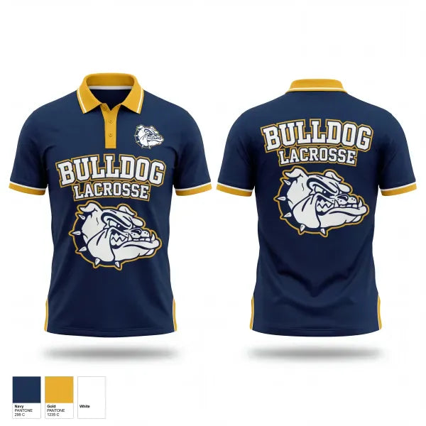 Short Sleeve Performance Polo, West Albany Bulldogs, Men's Lacrosse, Teamtime, Team time, sublimation, custom sports apparel, team uniforms, spirit wear, spiritwear, sports uniforms, custom shirts, team store, custom team store, fundraiser sports, apparel fundraiser