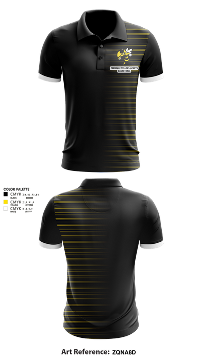 Ferndale Yellow Jackets 93326074 Short Sleeve Performance Polo - 2