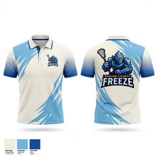 Short Sleeve Performance Polo, Freeze Lacrosse, Men's Lacrosse, Teamtime, Team time, sublimation, custom sports apparel, team uniforms, spirit wear, spiritwear, sports uniforms, custom shirts, team store, custom team store, fundraiser sports, apparel fundraiser