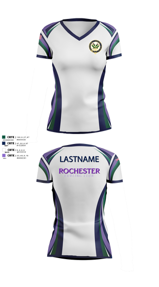 Womens Short Sleeve Vneck Shirt, Rochester Curling Club, Spirit Store, Teamtime, Team time, sublimation, custom sports apparel, team uniforms, spirit wear, spiritwear, sports uniforms, custom shirts, team store, custom team store, fundraiser sports, apparel fundraiser