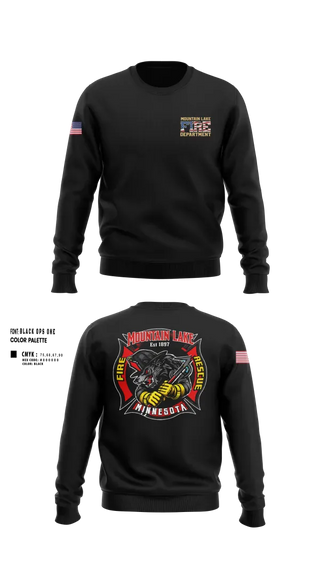 Crew Neck Sweatshirt, Mountain Lake Fire & Rescue, Fire Department, Teamtime, Team time, sublimation, custom sports apparel, team uniforms, spirit wear, spiritwear, sports uniforms, custom shirts, team store, custom team store, fundraiser sports, apparel fundraiser