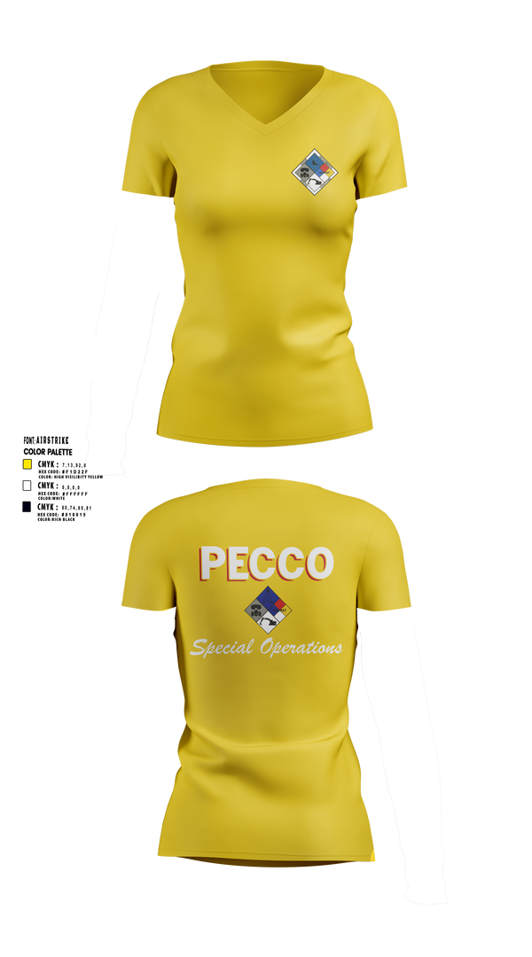 Womens Short Sleeve Vneck Shirt, PECCO, , Teamtime, Team time, sublimation, custom sports apparel, team uniforms, spirit wear, spiritwear, sports uniforms, custom shirts, team store, custom team store, fundraiser sports, apparel fundraiser
