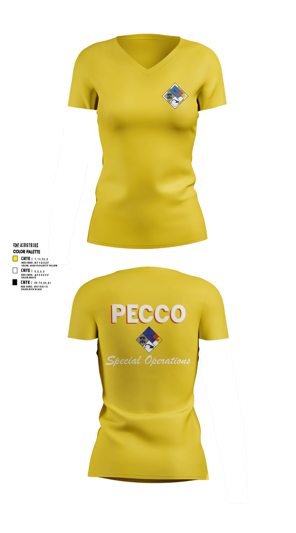Womens Short Sleeve Vneck Shirt, PECCO, , Teamtime, Team time, sublimation, custom sports apparel, team uniforms, spirit wear, spiritwear, sports uniforms, custom shirts, team store, custom team store, fundraiser sports, apparel fundraiser