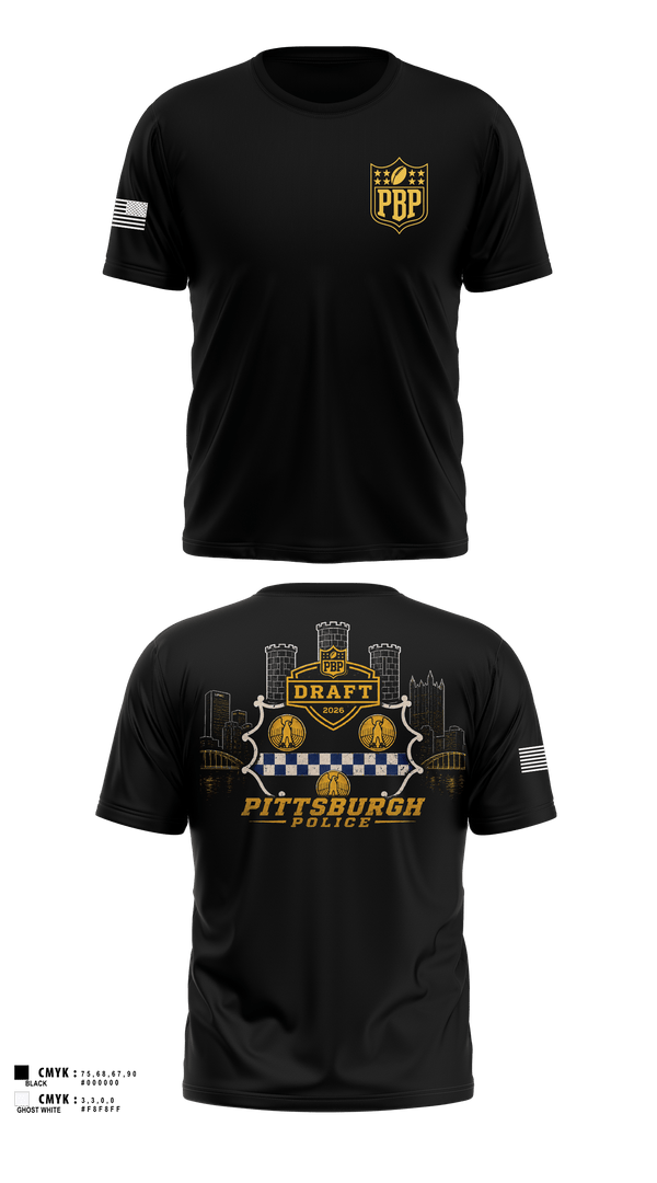 Old School Cotton Feel Shirt, Pittsburgh Police NFL Draft 2026, Police, Teamtime, Team time, sublimation, custom sports apparel, team uniforms, spirit wear, spiritwear, sports uniforms, custom shirts, team store, custom team store, fundraiser sports, apparel fundraiser
