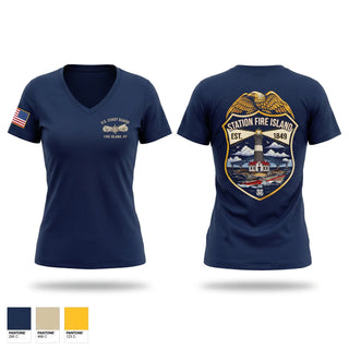 Womens Short Sleeve Vneck Shirt, Station Fire island NY, Coast Guard, Teamtime, Team time, sublimation, custom sports apparel, team uniforms, spirit wear, spiritwear, sports uniforms, custom shirts, team store, custom team store, fundraiser sports, apparel fundraiser