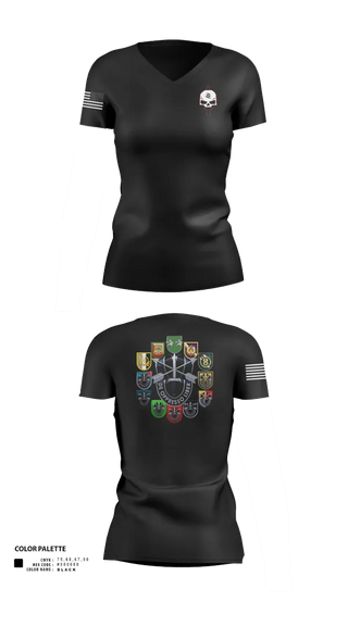 Womens Short Sleeve Vneck Shirt, HHC, STB, 528th Sustainment Brigade (SO) (A), Army, Teamtime, Team time, sublimation, custom sports apparel, team uniforms, spirit wear, spiritwear, sports uniforms, custom shirts, team store, custom team store, fundraiser sports, apparel fundraiser