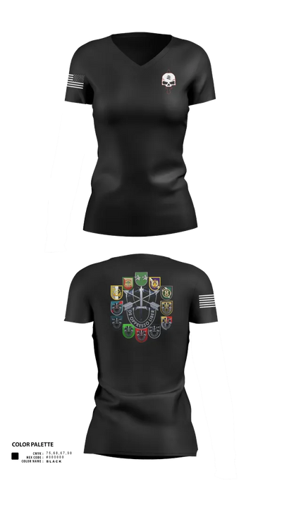 HHC, 528th Sustainment Brigade (SO)(A) Women's Short Sleeve V-neck Shirt - 21