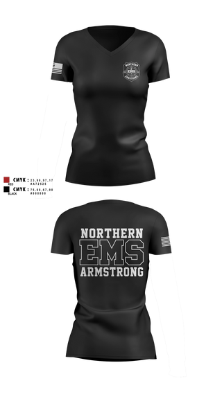 Womens Short Sleeve Vneck Shirt, Northern Armstrong EMS, EMS/EMT, Teamtime, Team time, sublimation, custom sports apparel, team uniforms, spirit wear, spiritwear, sports uniforms, custom shirts, team store, custom team store, fundraiser sports, apparel fundraiser