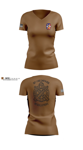 Womens Short Sleeve Vneck Shirt, DET 1 HSC 340TH BSB, Army, Teamtime, Team time, sublimation, custom sports apparel, team uniforms, spirit wear, spiritwear, sports uniforms, custom shirts, team store, custom team store, fundraiser sports, apparel fundraiser