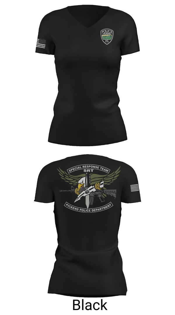 Womens Short Sleeve Vneck Shirt, Pickens Police Department Special Response Team, Police, Teamtime, Team time, sublimation, custom sports apparel, team uniforms, spirit wear, spiritwear, sports uniforms, custom shirts, team store, custom team store, fundraiser sports, apparel fundraiser