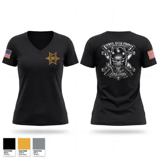 Womens Short Sleeve Vneck Shirt, Hancock county sheriff C.E.R.T team, Police, Teamtime, Team time, sublimation, custom sports apparel, team uniforms, spirit wear, spiritwear, sports uniforms, custom shirts, team store, custom team store, fundraiser sports, apparel fundraiser