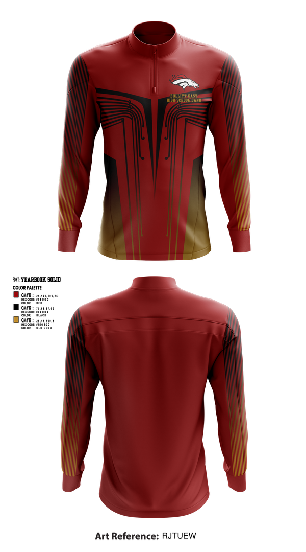 Quarter Zip Jacket, Bullitt East High School Band, Spirit Store, Teamtime, Team time, sublimation, custom sports apparel, team uniforms, spirit wear, spiritwear, sports uniforms, custom shirts, team store, custom team store, fundraiser sports, apparel fundraiser