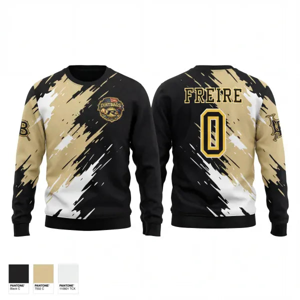 Crew Neck Sweatshirt, Dirtbags, Baseball, Teamtime, Team time, sublimation, custom sports apparel, team uniforms, spirit wear, spiritwear, sports uniforms, custom shirts, team store, custom team store, fundraiser sports, apparel fundraiser
