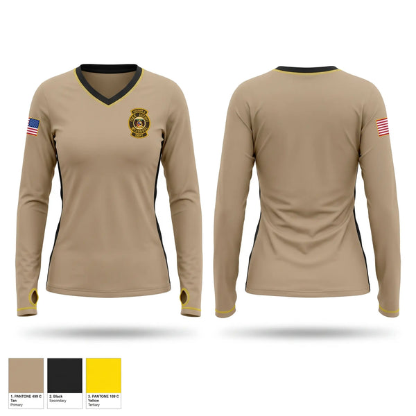 Womens Long Sleeve Vneck Shirt, Pike county sheriff office, Police, Teamtime, Team time, sublimation, custom sports apparel, team uniforms, spirit wear, spiritwear, sports uniforms, custom shirts, team store, custom team store, fundraiser sports, apparel fundraiser