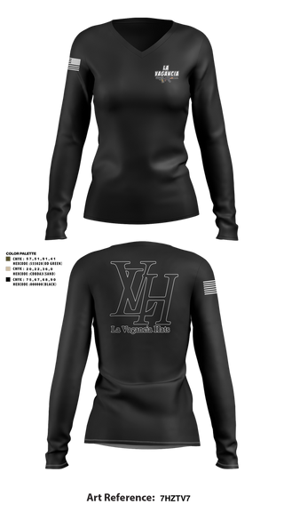 Womens Long Sleeve Vneck Shirt, La Vagancia Hats, , Teamtime, Team time, sublimation, custom sports apparel, team uniforms, spirit wear, spiritwear, sports uniforms, custom shirts, team store, custom team store, fundraiser sports, apparel fundraiser