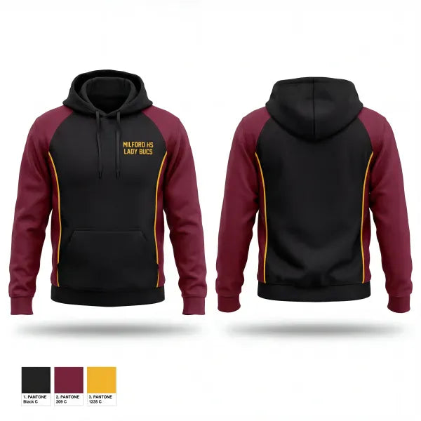 Hoodie, Milford hs lady Bucs, Women's Lacrosse, Teamtime, Team time, sublimation, custom sports apparel, team uniforms, spirit wear, spiritwear, sports uniforms, custom shirts, team store, custom team store, fundraiser sports, apparel fundraiser