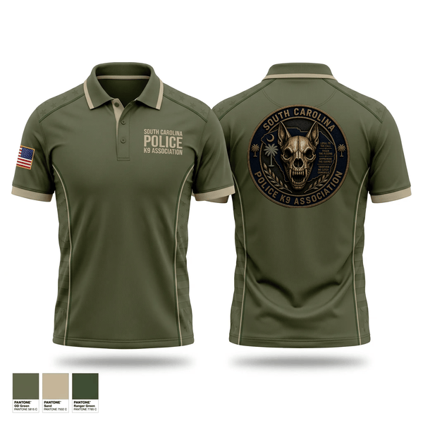 Short Sleeve Performance Polo, South Carolina Police K9 Association, Police, Teamtime, Team time, sublimation, custom sports apparel, team uniforms, spirit wear, spiritwear, sports uniforms, custom shirts, team store, custom team store, fundraiser sports, apparel fundraiser