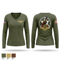 Riverside Sheriff's Aviation Unit Women's Long Sleeve V-neck Shirt - 1