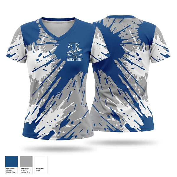 Womens Short Sleeve Vneck Shirt, Atwater Falcons, Wrestling, Teamtime, Team time, sublimation, custom sports apparel, team uniforms, spirit wear, spiritwear, sports uniforms, custom shirts, team store, custom team store, fundraiser sports, apparel fundraiser