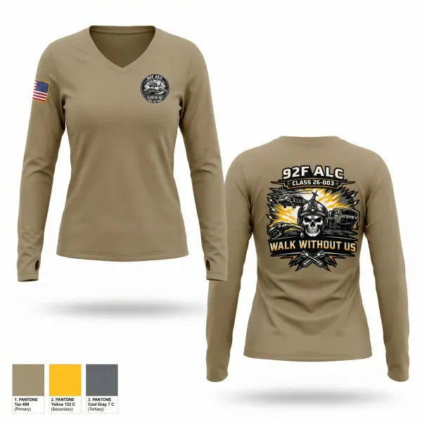 Womens Long Sleeve Vneck Shirt, 92F ALC, National Guard, Teamtime, Team time, sublimation, custom sports apparel, team uniforms, spirit wear, spiritwear, sports uniforms, custom shirts, team store, custom team store, fundraiser sports, apparel fundraiser