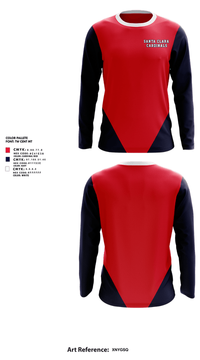 Santa Clara Cardinals 30017824 Long Sleeve Performance Shirt 1