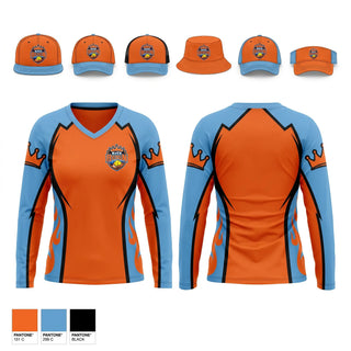 Womens Long Sleeve Vneck Shirt, NoVA Reign, Softball, Teamtime, Team time, sublimation, custom sports apparel, team uniforms, spirit wear, spiritwear, sports uniforms, custom shirts, team store, custom team store, fundraiser sports, apparel fundraiser