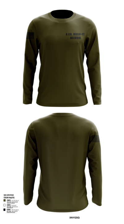 A CO, MRBN-FT BELVOIR 20432898 Long Sleeve Performance Shirt 103